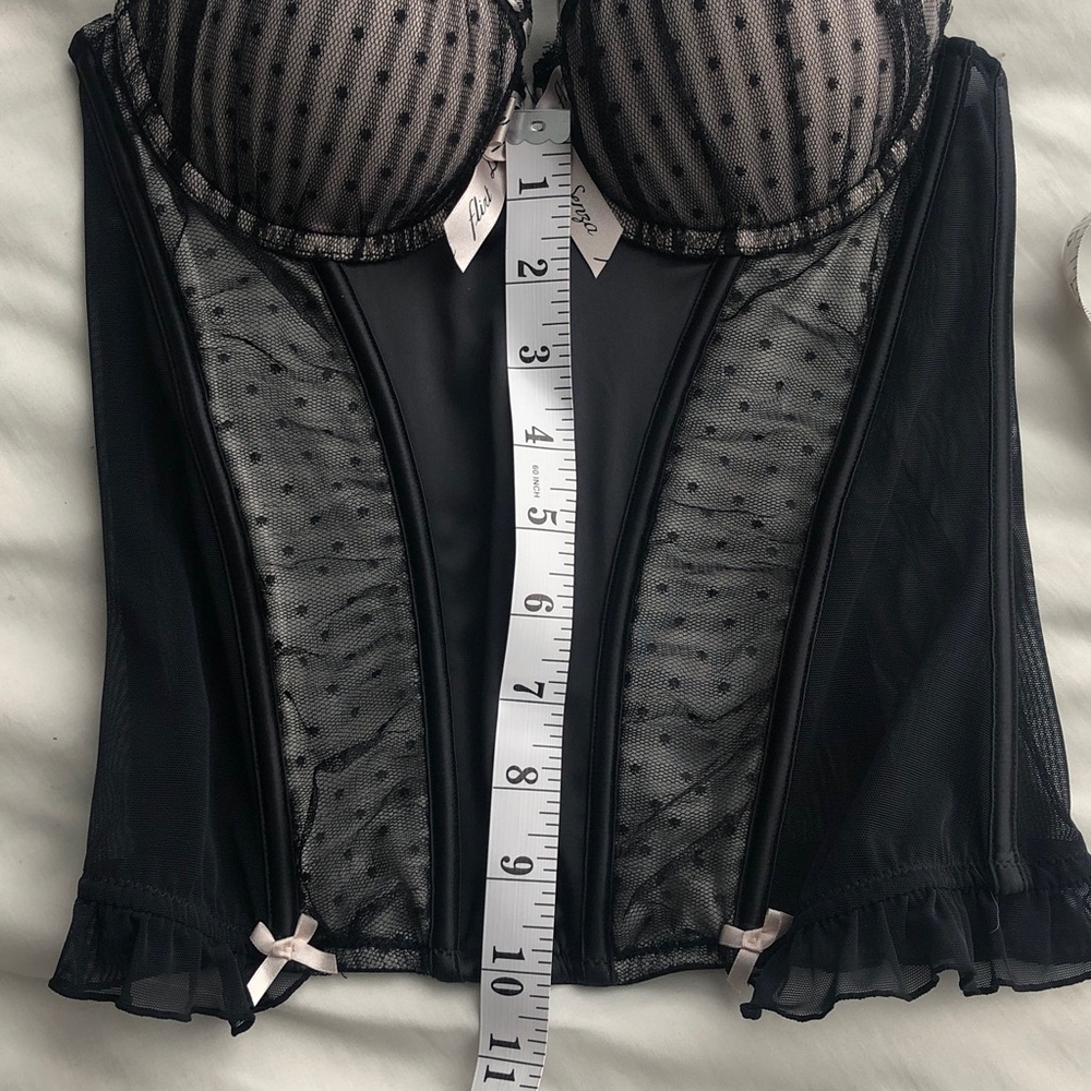 La SENZA Black Sheer Corset with Polka Dot Design - Picture 9 of 9